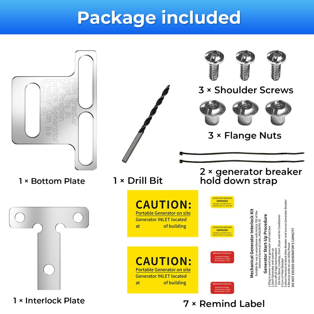 For Eaton 100 Amp Panel Cutler Hammer Panel Generator Interlock Kit