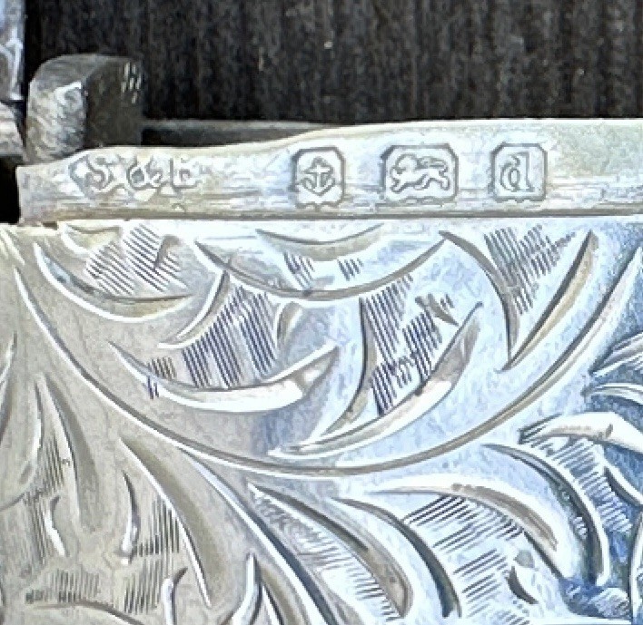 Antique Vintage Smith & Bartlam Sterling Silver Vesta Case Match Safe