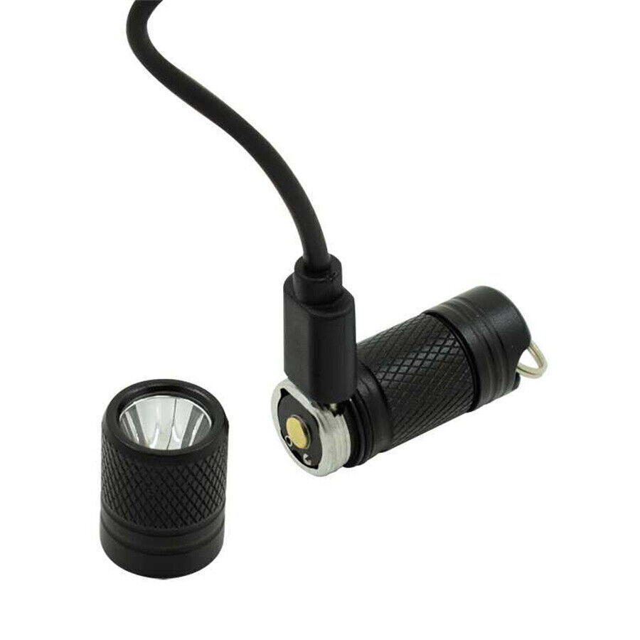 Portable Mini Flashlight USB White LED Light Keychain Torch with 10180 Battery