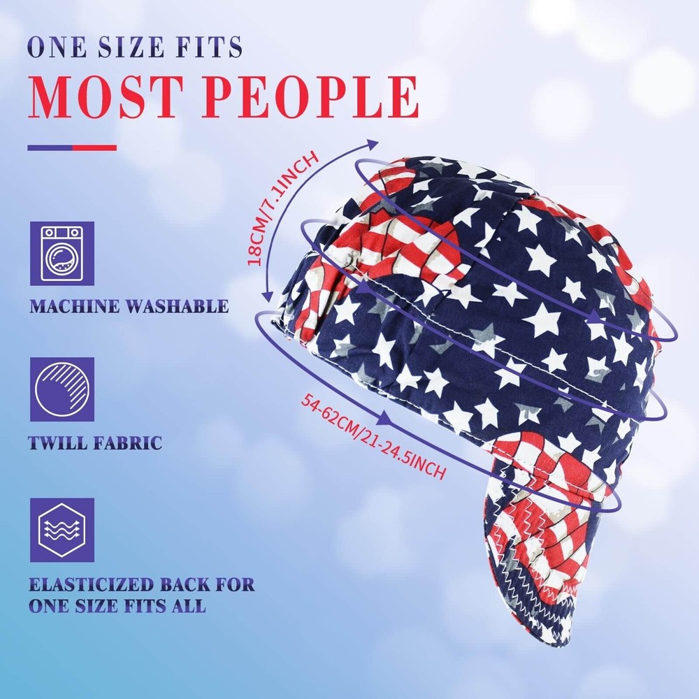 TRQWH Welding Caps 100% Cotton Flame Resistant 3 Pcs Mesh Inside for Men