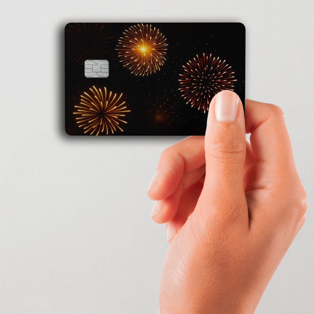 Golden Firework Burst Card Skin
