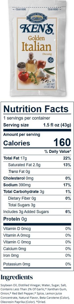 20 Count | Salad Dressing Packets | Individual Single Serve Salad Dressing