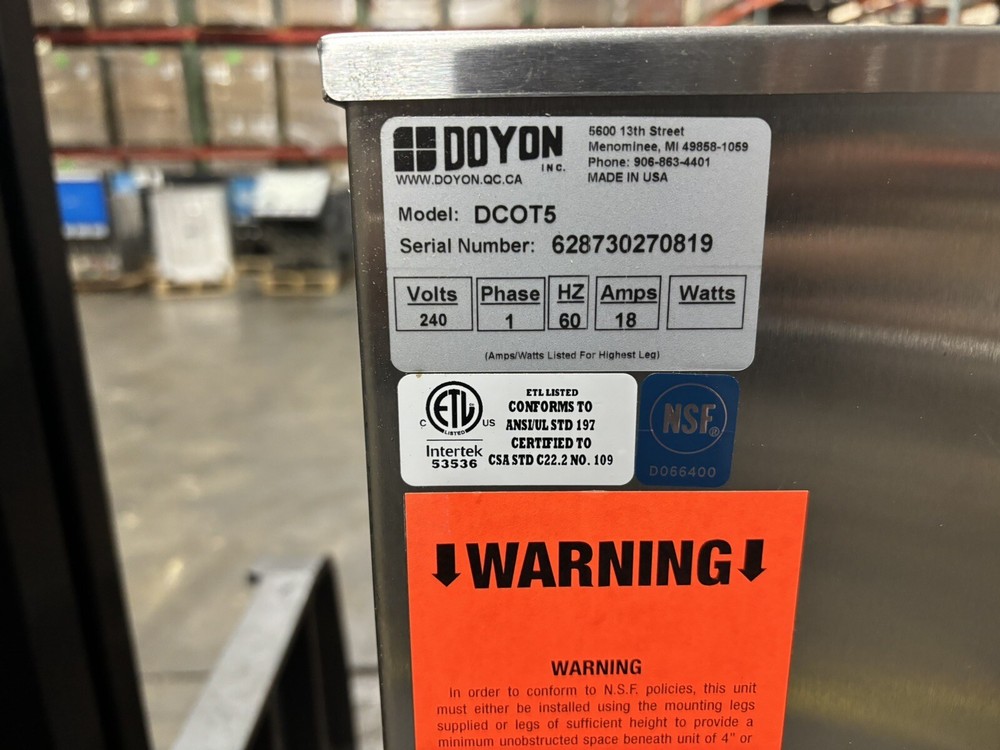 Doyon DCOT5 Convection oven
