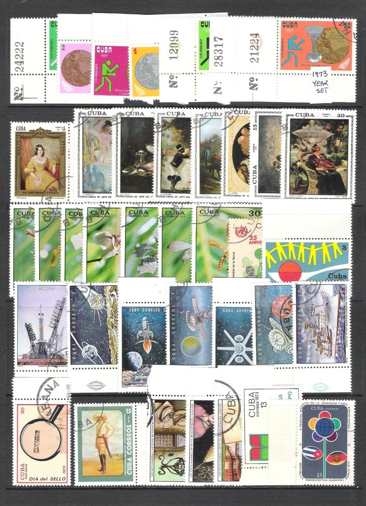 CUBBA 1973 FINE USED ISSUES ON 2 PAGES (F)