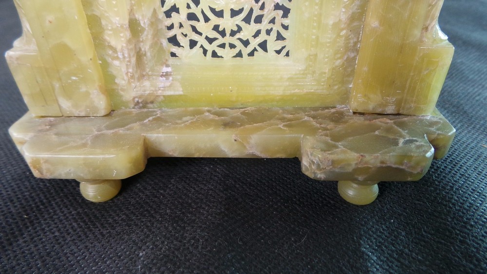 Chinese Carved Jade Screen Small Light Green