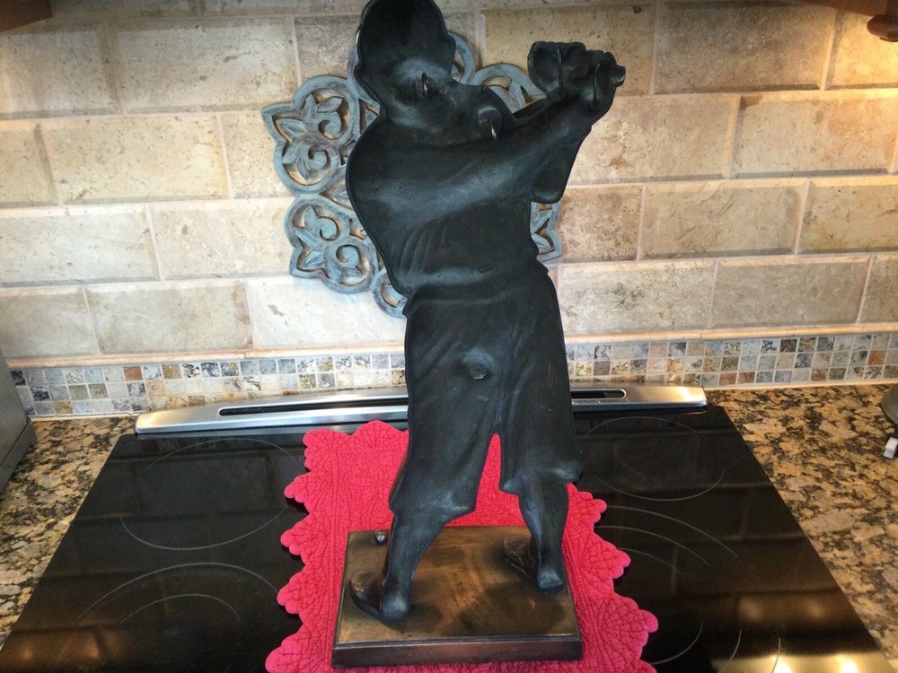 Vintage Golfer Fireplace Tool Holder Set 4 Pieces