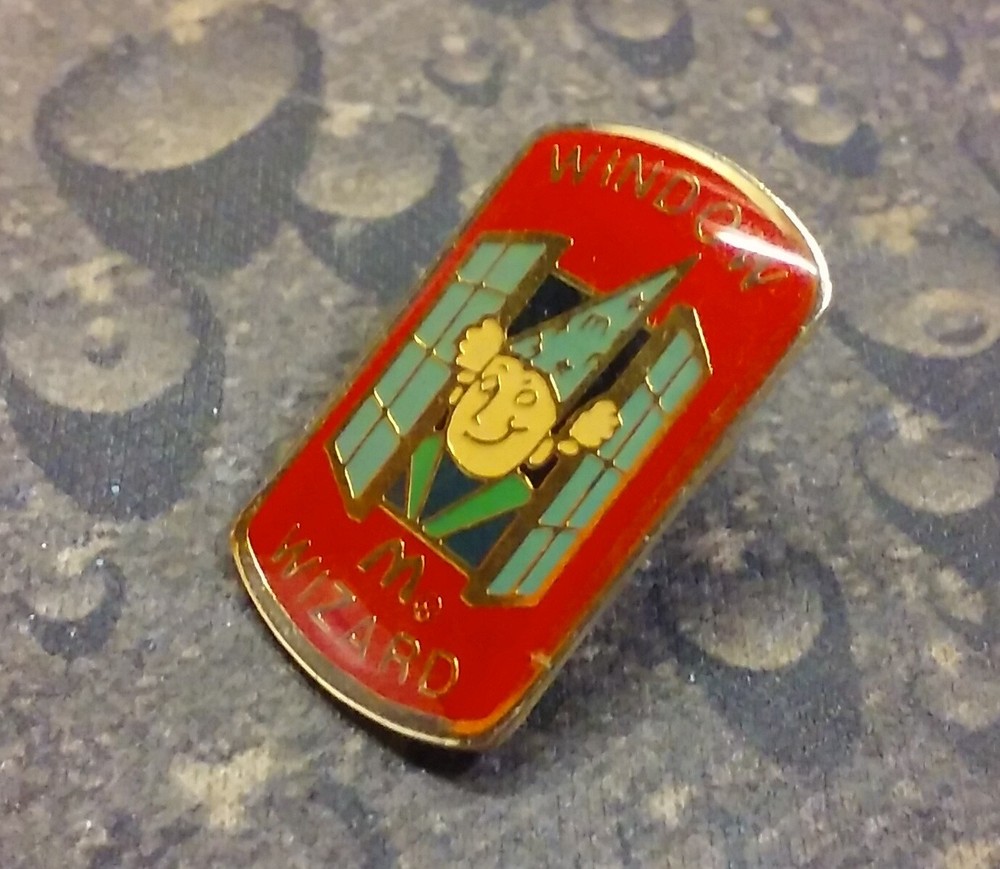 Ronald McDonald's Window Wizard employee hat pin