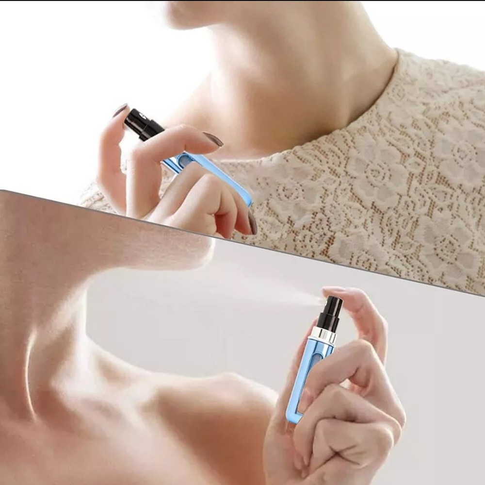 5 Pcs Refillable Travel Portable Perfume Atomizer Bottle Spray Pump Case 5ml