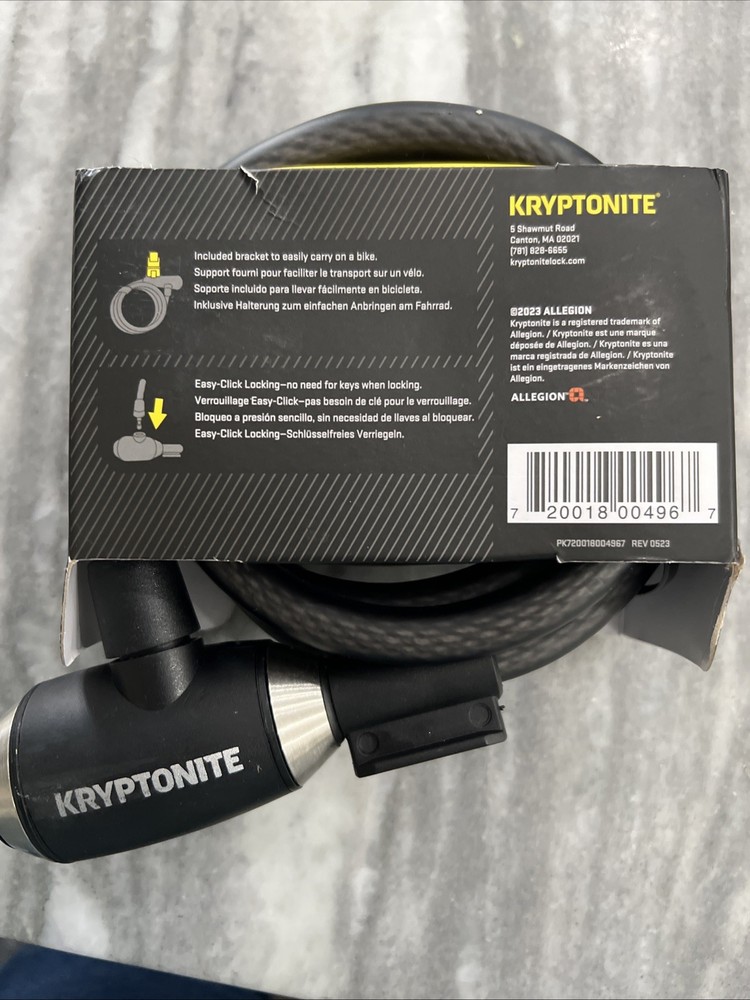 Kryptonite 6' KryptoFlex 1218 Key Cable Six Foot Cable Length