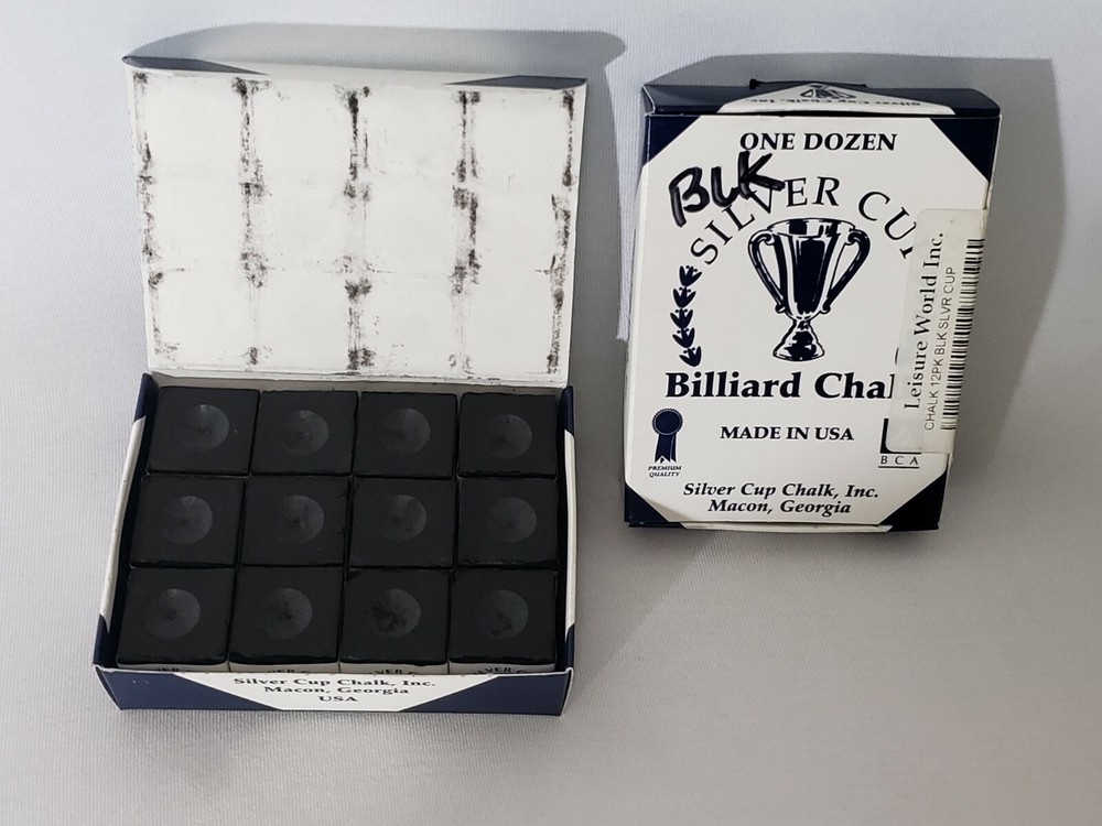 SILVER CUP BILLIARD CHALK - POOL CUE CHALK (12 pieces)