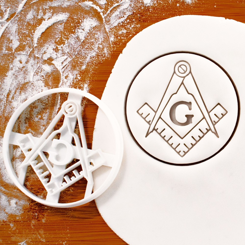 Masonic Square & Compasses with G Cookie Cutter - Freemasonry architect geometry