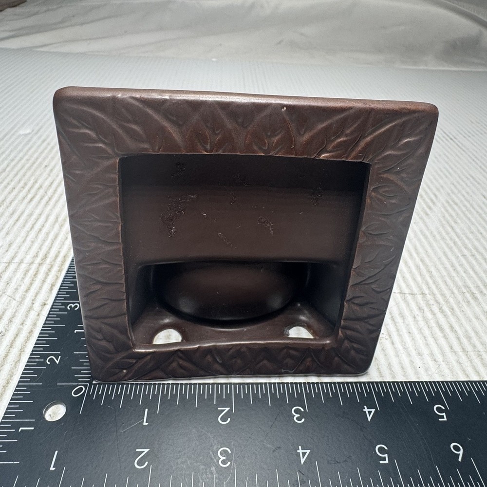 Vtg Dark Brown Match Holder