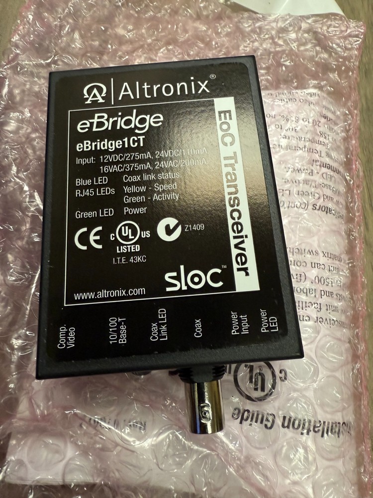 ALTRONIX eBridge1CT IP Over Coax Receiver UNIT ONLY New
