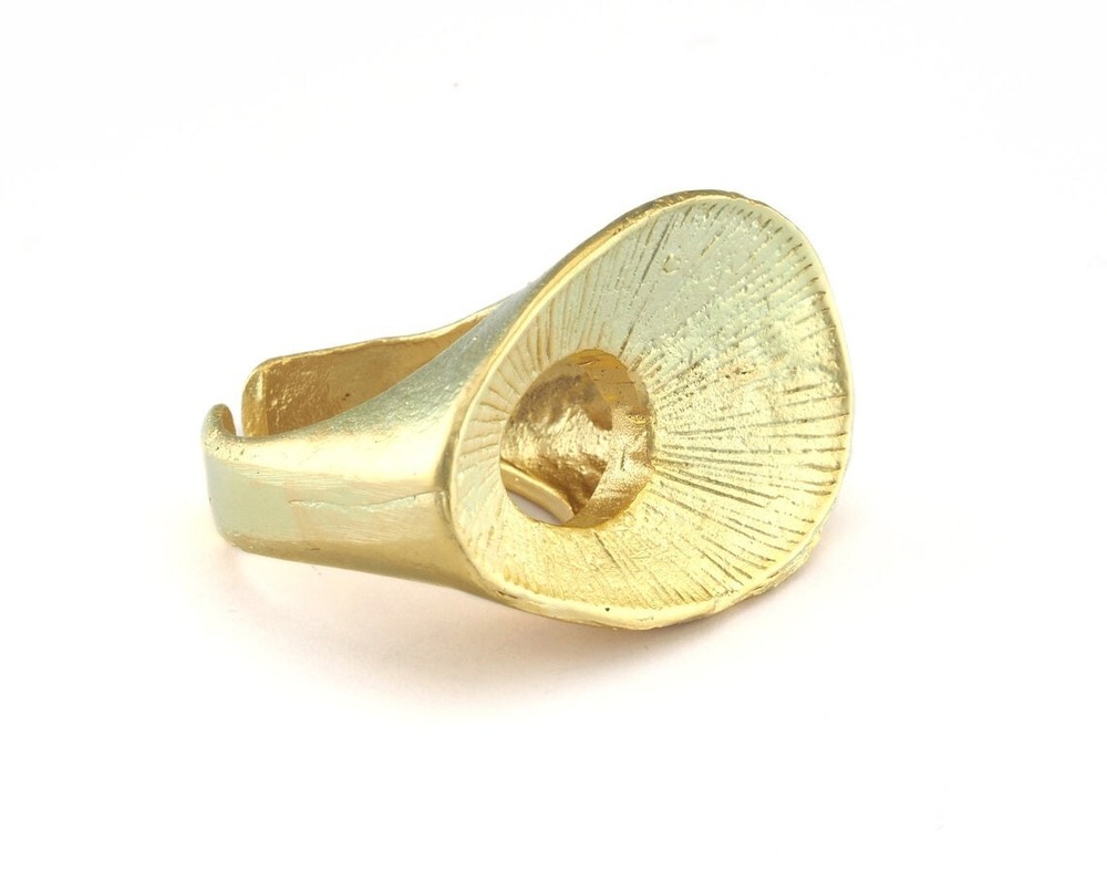 Adjustable Ring Matte Gold Plated Brass (16mm 5US inner size) 3074