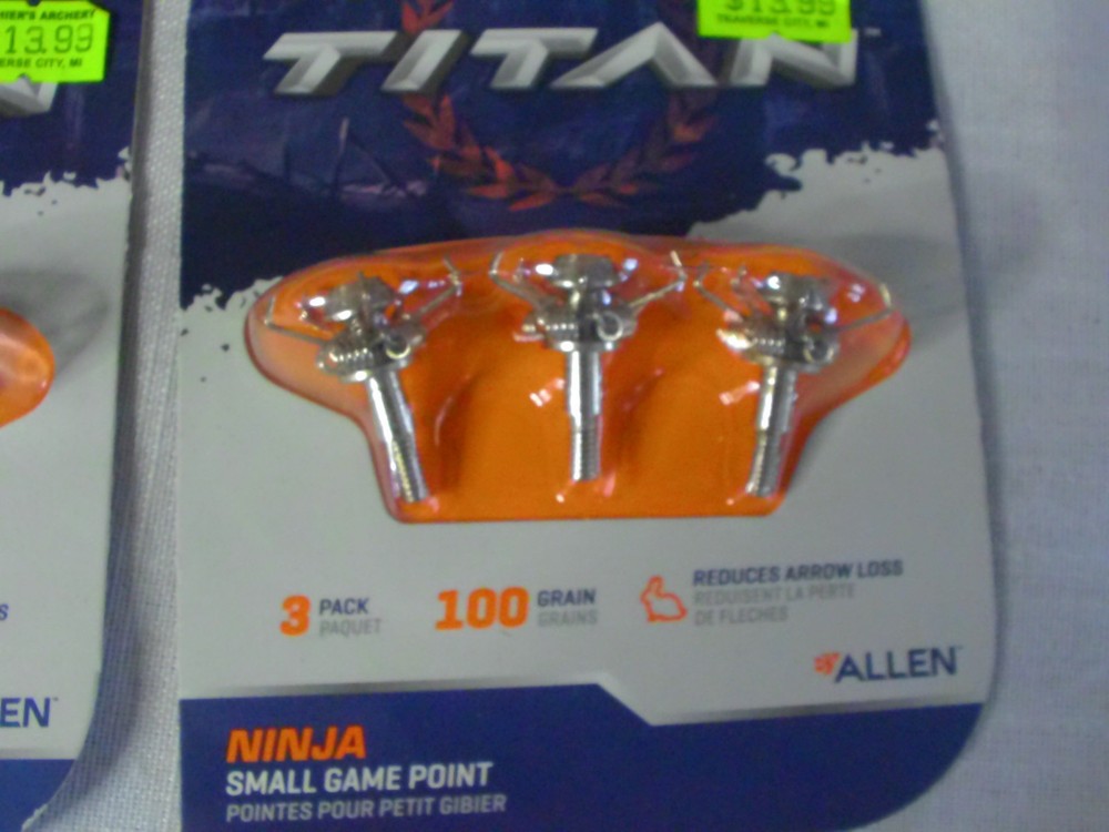 2 THREE PACKS Titan Ninja Small Game Point 100 Grain
