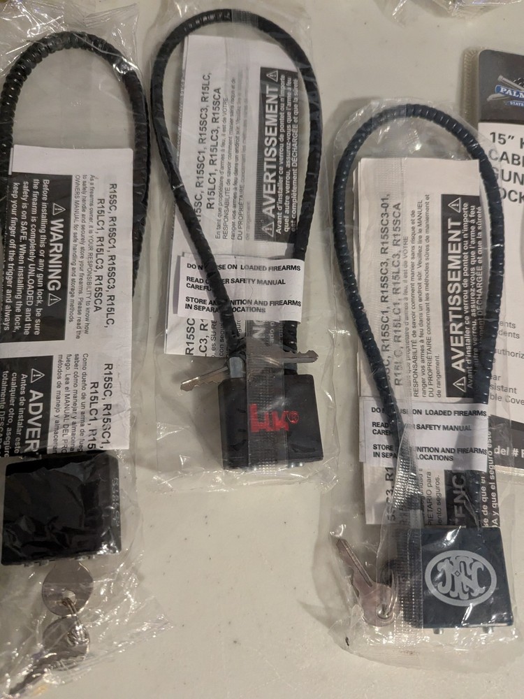 Assorted Cable Gun Locks AS PICTURED QTY 12