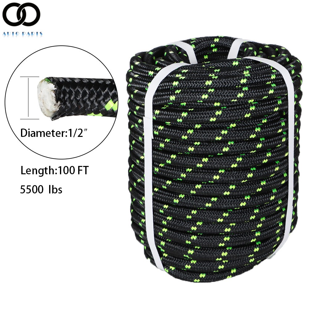 Double Braid Polyester Rope Rigging Rope 6180lbs Breaking Strength1/2"×100FT