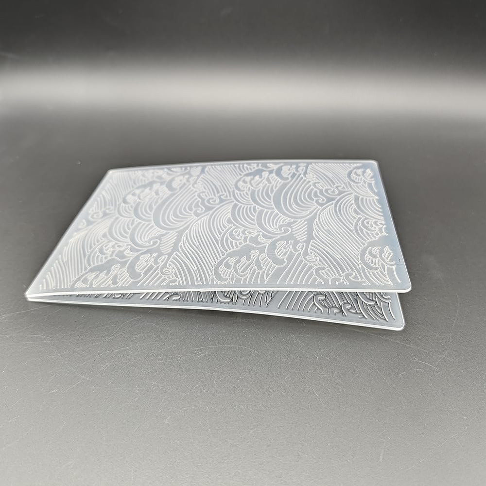 Plastic Embossing Folder A6 Size Sea Waving Pattern Paper Crafts Plastic Texture