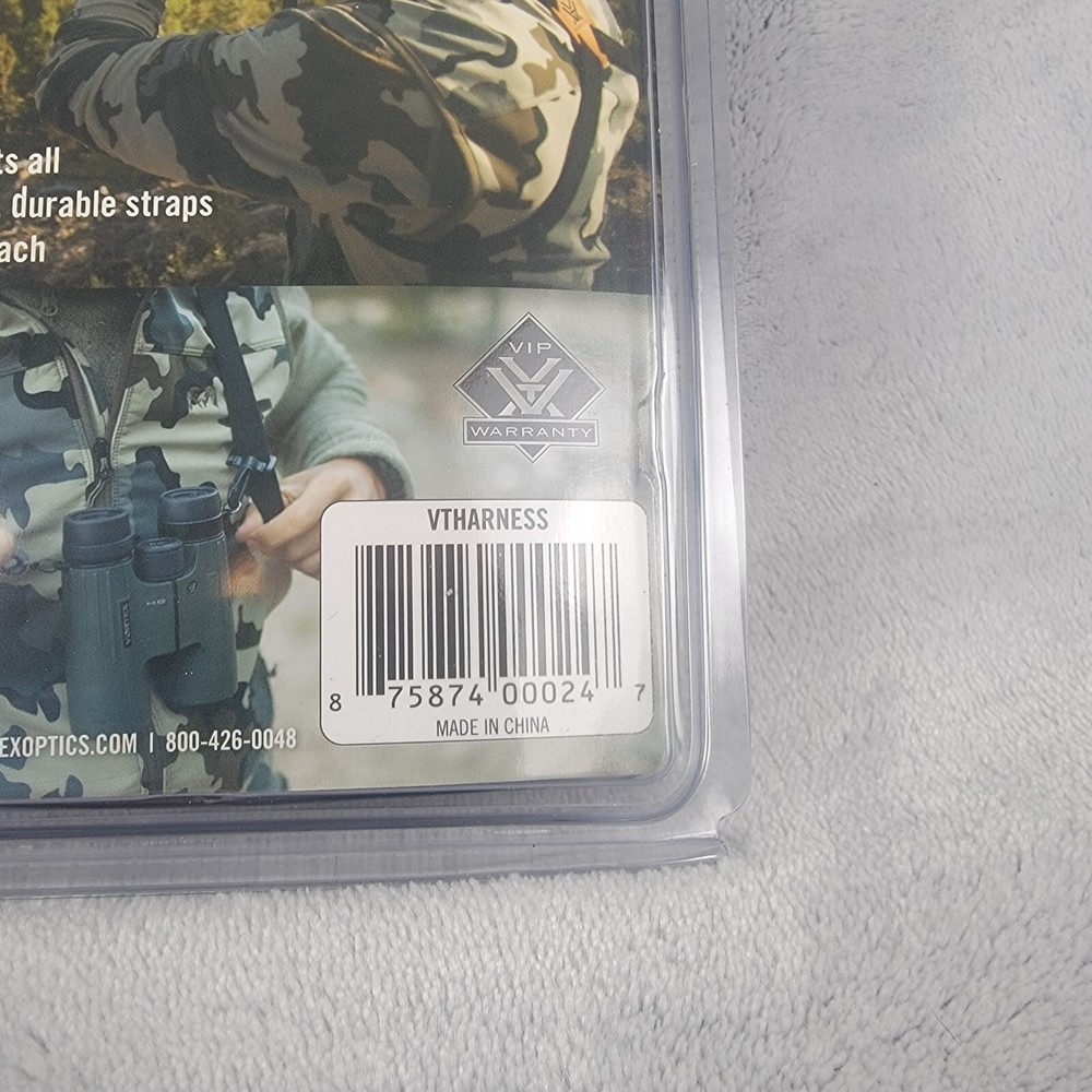 Vortex Binocular Harness Strap Open Box Black Strap with Tan Strap Holder