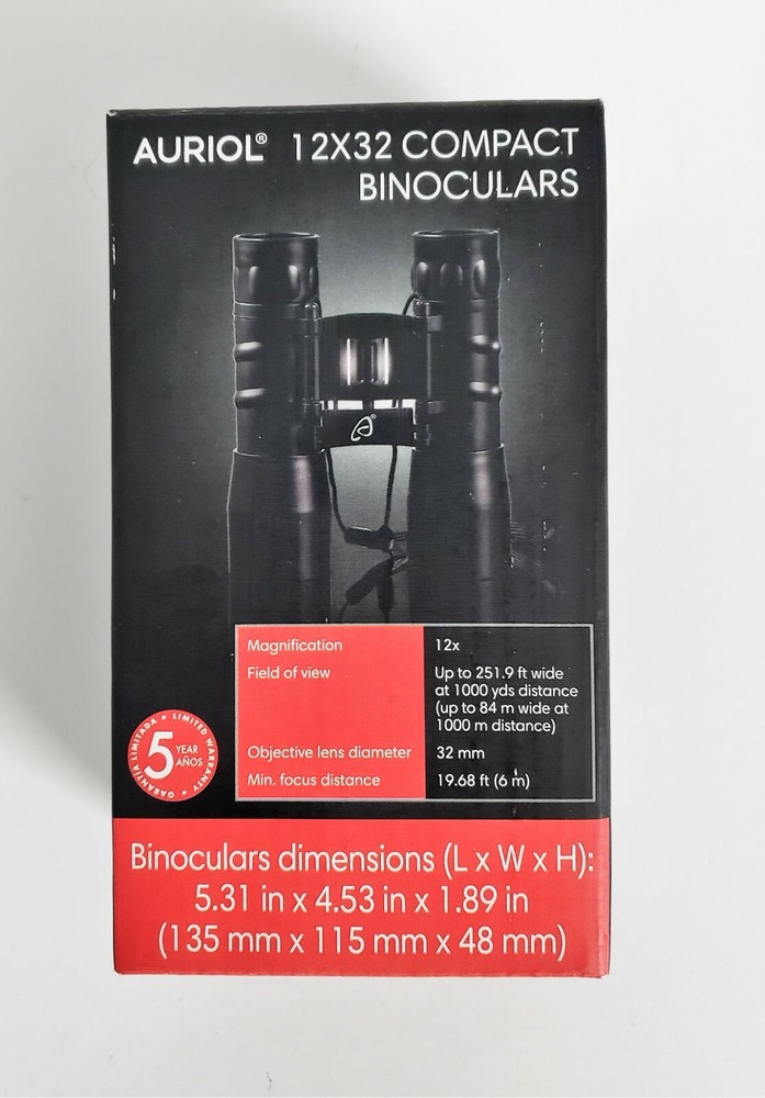 AURIOL Compact Binoculars 12x32 Black