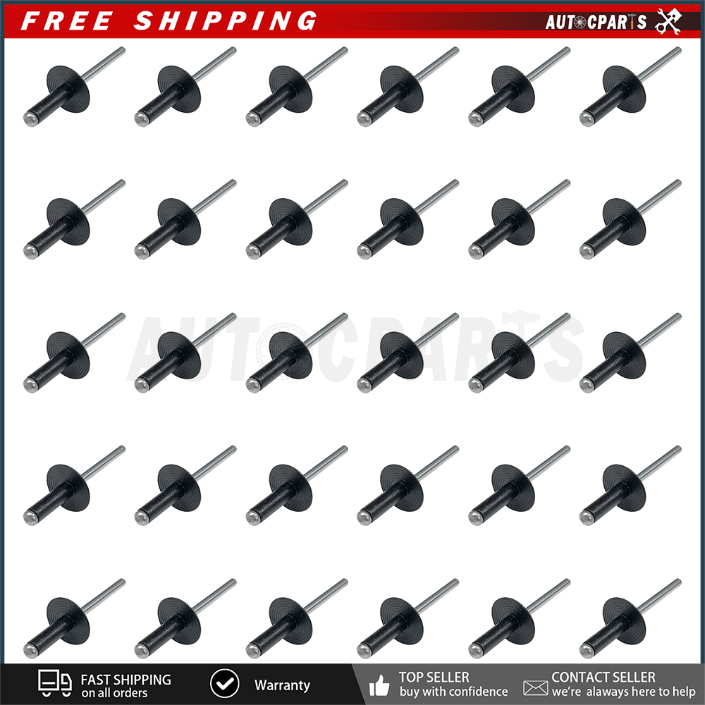 30 For GM 11516807 Made In Black Aluminum & General Purpose Split Type Rivets