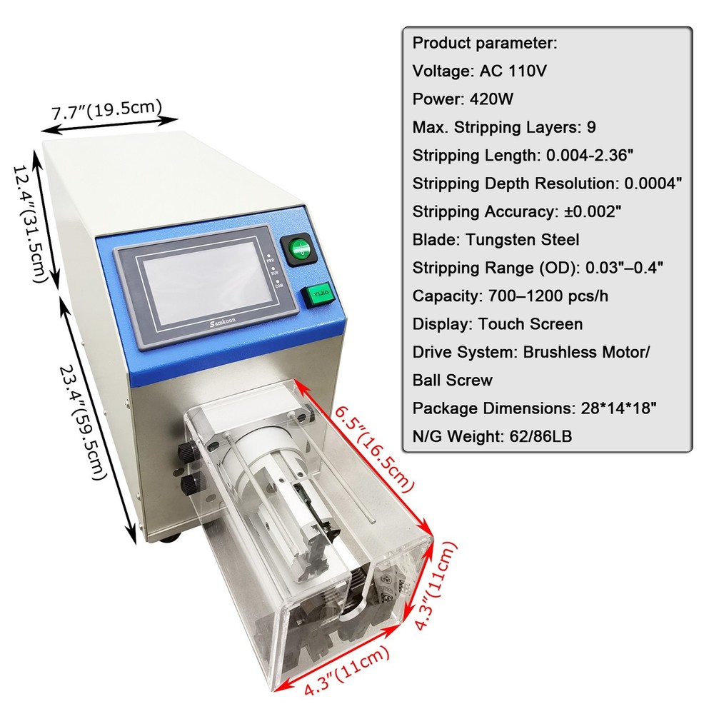 110V Semi-Automatic MAX 9-Layer Coaxial Electrical Cable Wire Stripping Machine