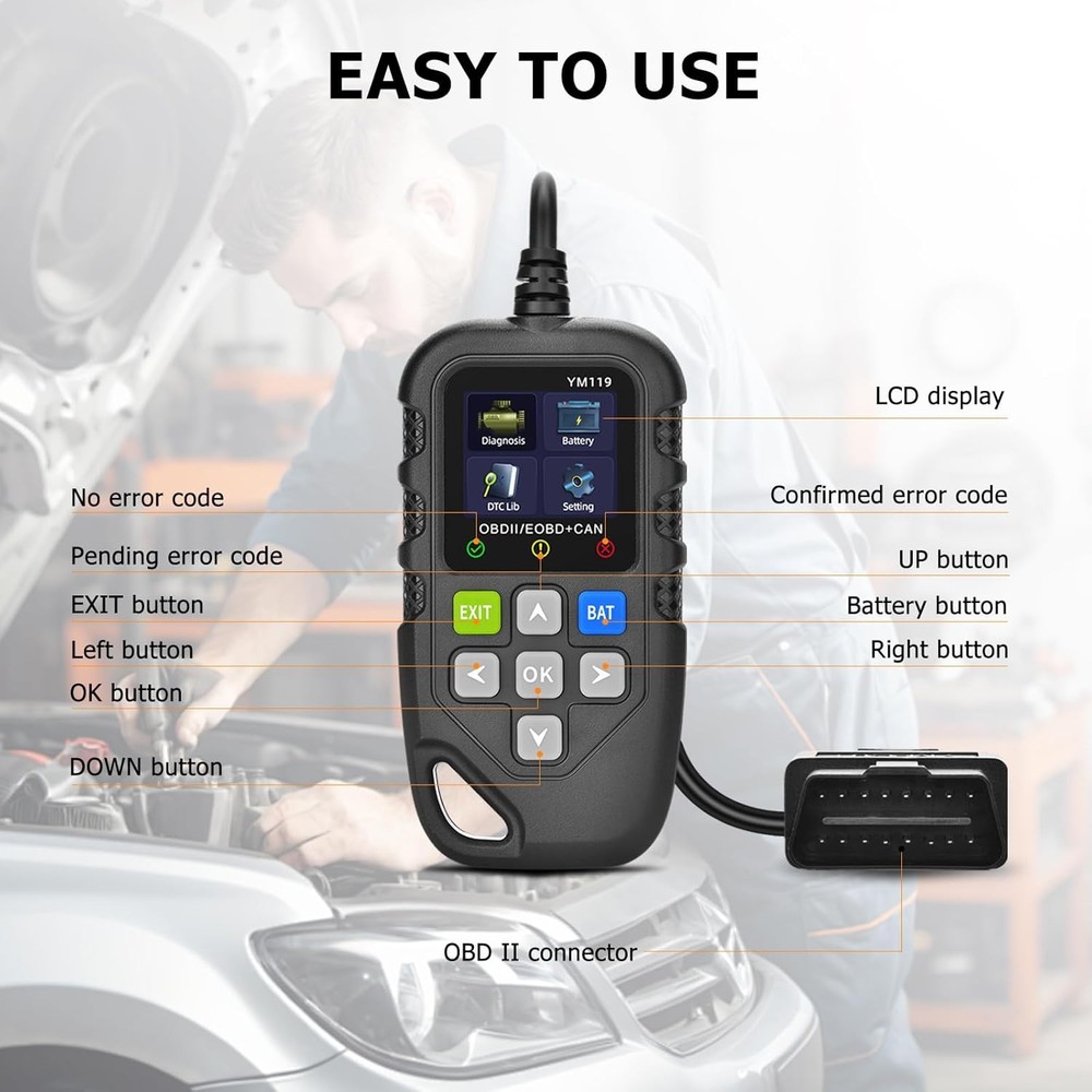 Universal OBD II Scanner Diagnostic Tool Car Engine Fault Code Reader CAN Diagno