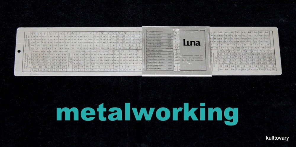 70s  slide rule   aluminum metalworking drill turning