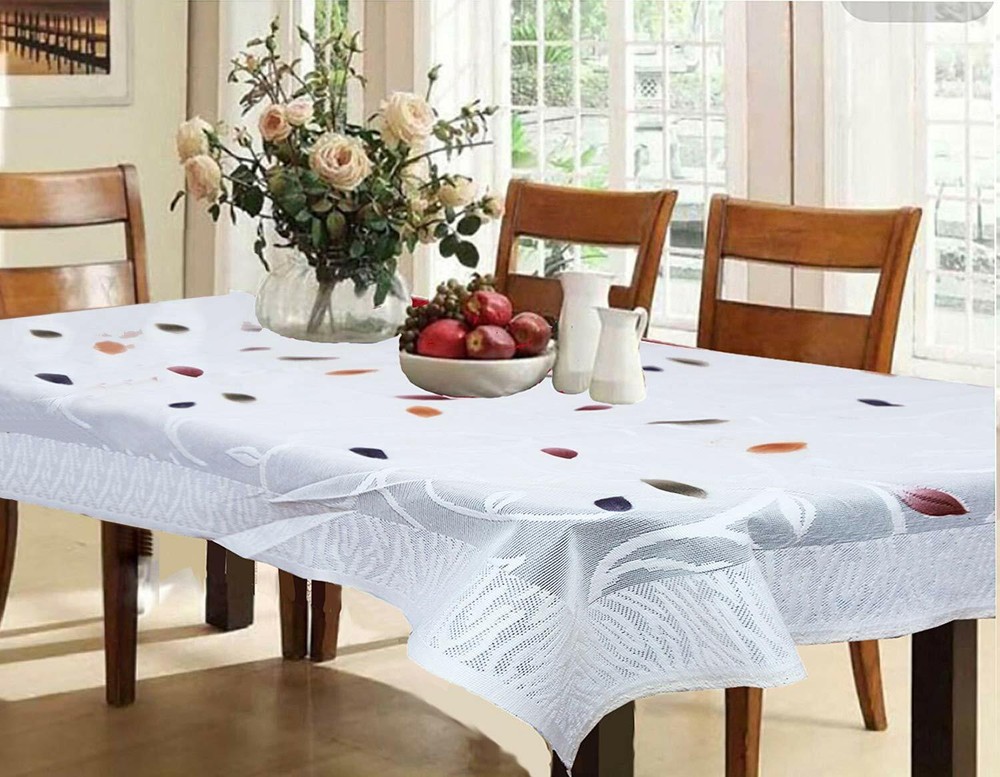 Cotton 6 Seater Dining Table Cover - White US