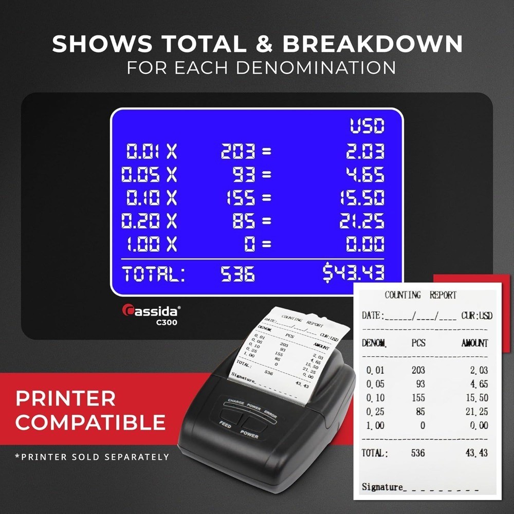 USD Coin Counter Sorter and Wrapper Machine 300 Coins per Minute Quickload