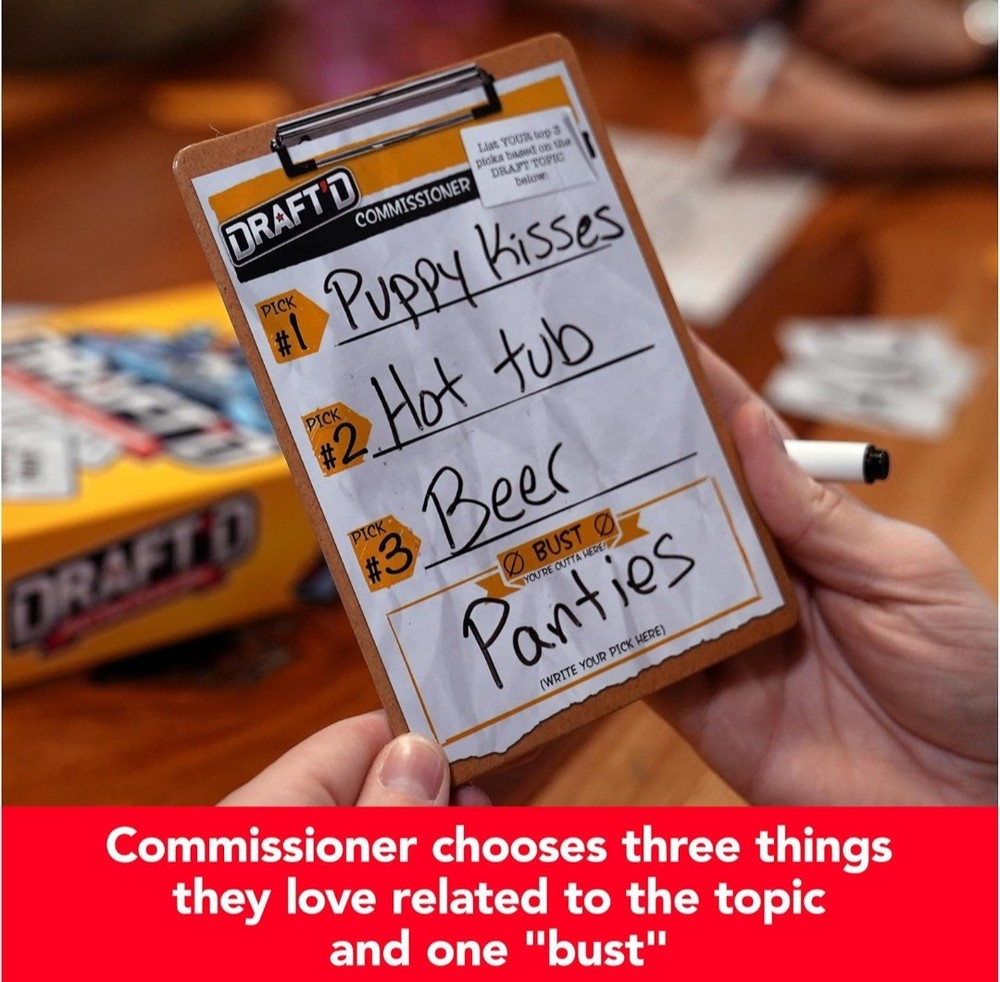 Draft'd is a competitive drafting party game by Spin Master Games