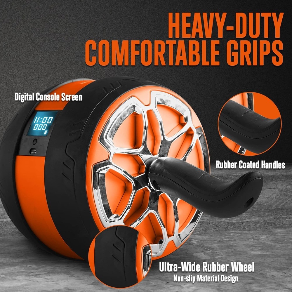 Ab Roller Wheel W/ Digital Screen Abs Workout Equipment Abdominal & Core