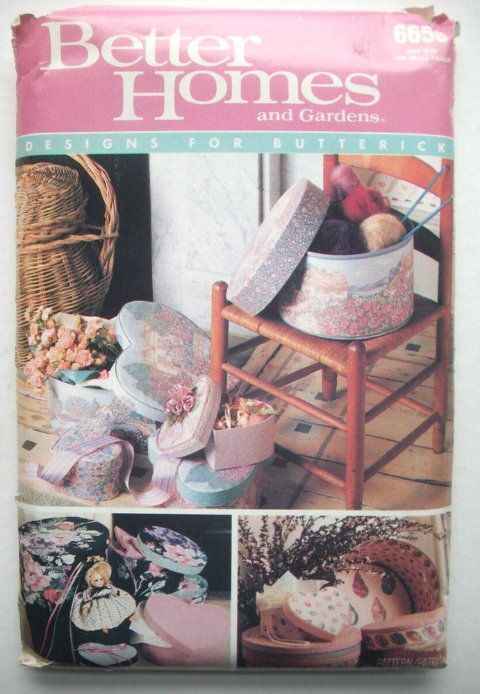 Covered boxes oval heart circle shapes craft pattern 6656 uncut