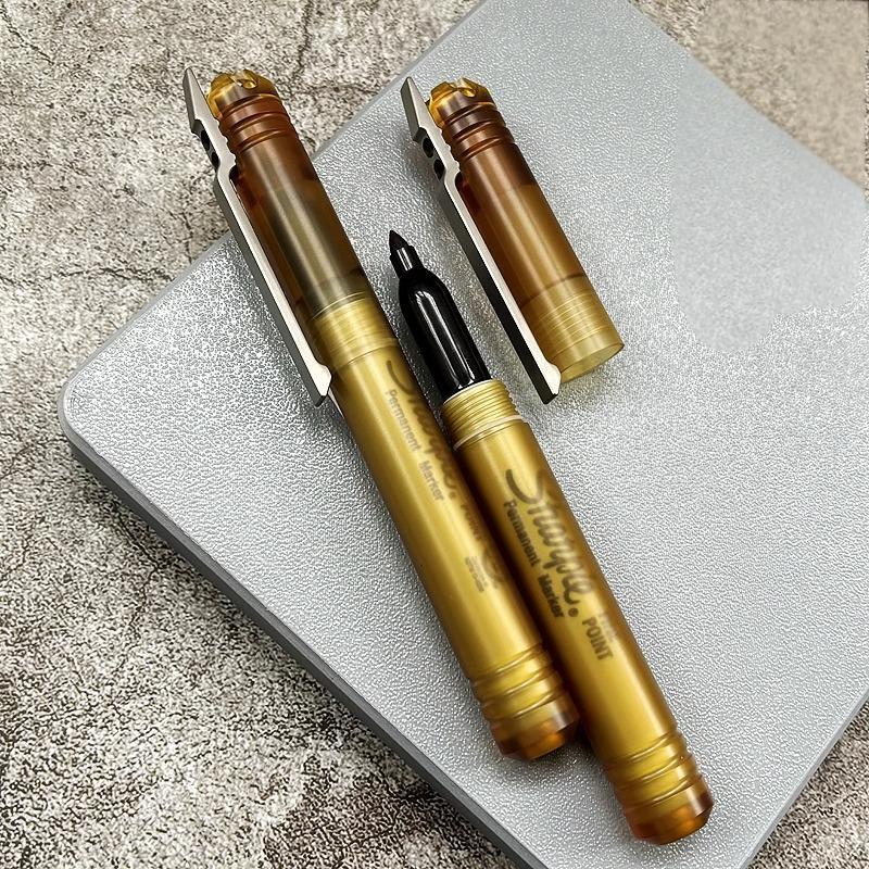 1PC PEI Titanium Pocket Marker Pen EDC Portable Multifunction Replaceable Refill