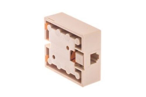 STEREN RJ11 Cat3 Modular Single 4C Tele Surface Jack Ivory Biscuit Block