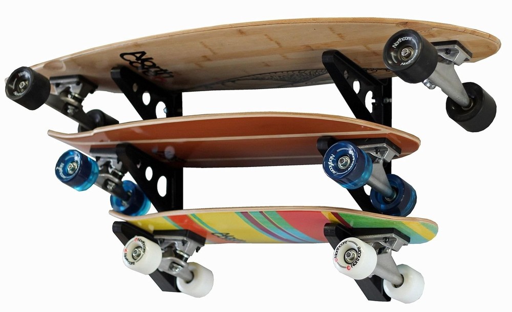 Longboard Wall Rack, Triple Longboard Storage