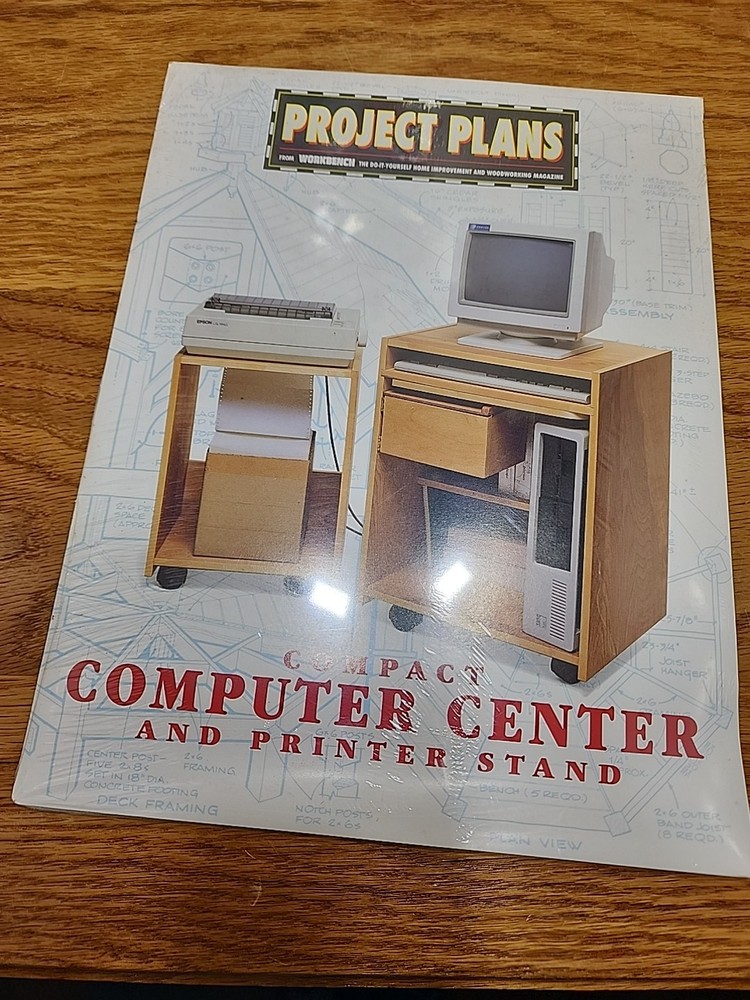 Workbench Project Plans Compact Computer Center And Printer Stand New Sealed