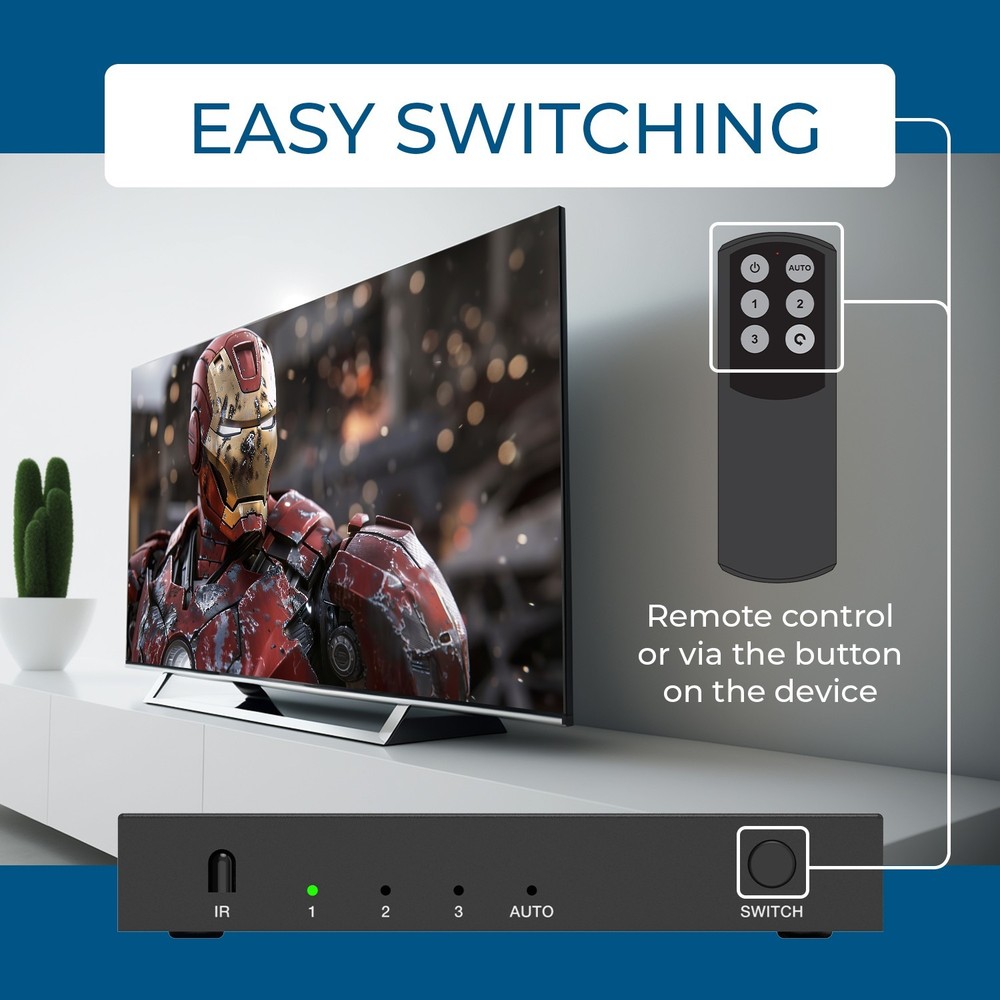 OREI 8K 3-port HDMI™ Switch (BK-301P)