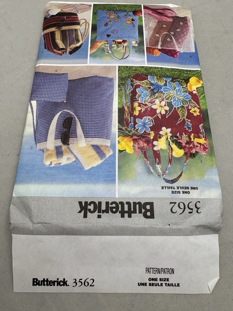 Butterick 3562 Sewing Pattern Beach Bags