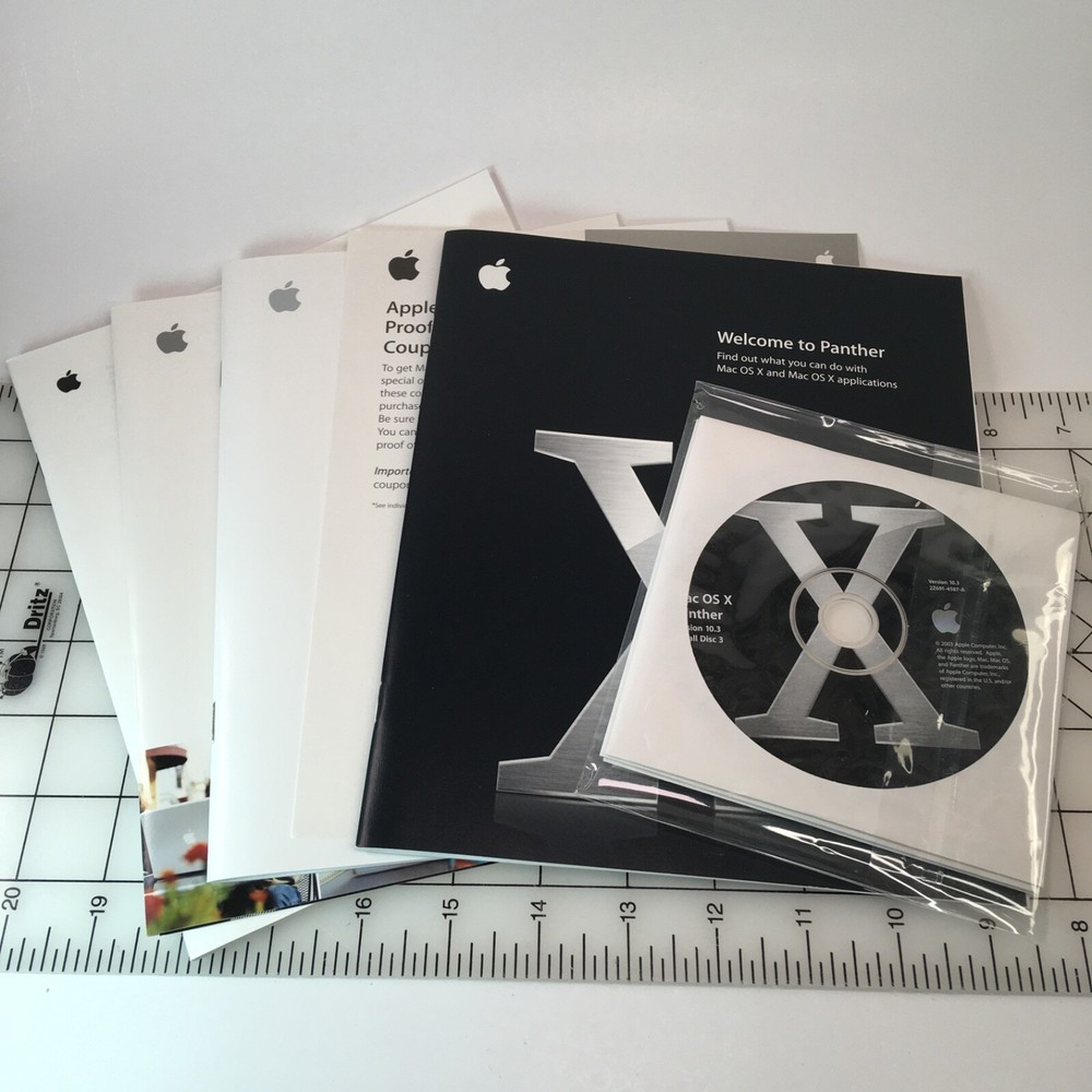 Vtg Apple Macintosh OS X 10.3 Panther Computer Software Mac COMPLETE BOX SET