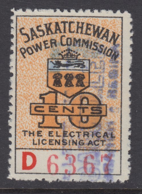 Canada Revenue (Saskatchewan), van Dam SE16a, used, pinperf
