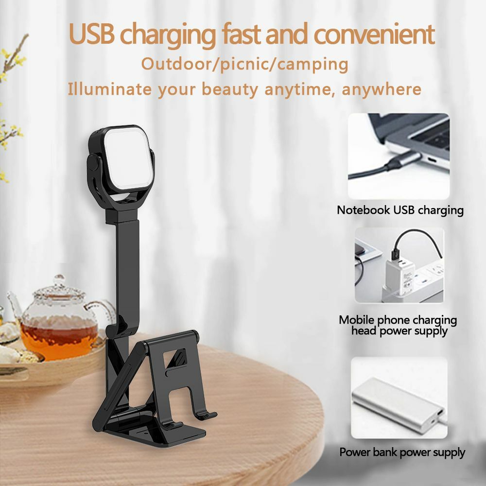 Foldable Soft Fill Light Led Video Light 2000K-5000K Phone Holder for Phone Live
