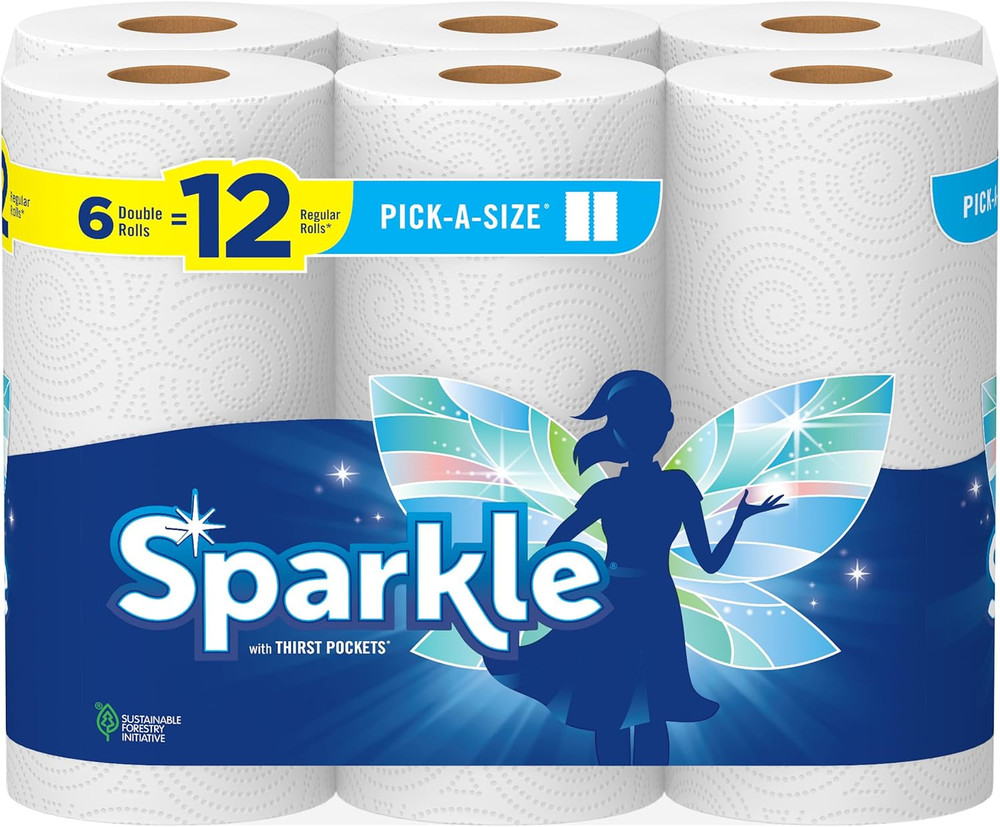 Paper Towels 6 Double Rolls (660 Sheets Total) Strong 2-Ply Kitchen Everyday Use