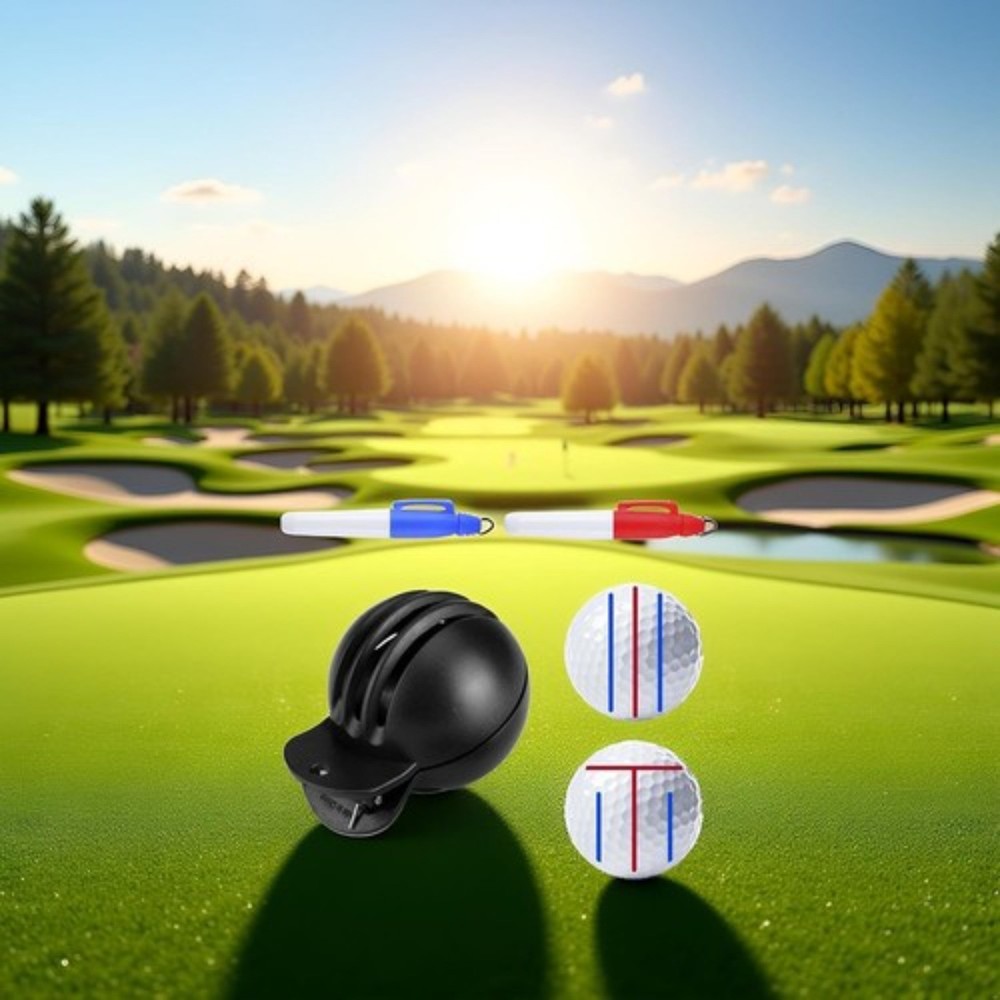 Advanced Golf Ball Effortless 2 Stamp Markers with Alignment Tool