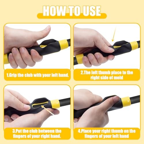 Golf Grip Trainer,Golf Grip Training Aid,Golf Swing Trainer Correcting Yellow