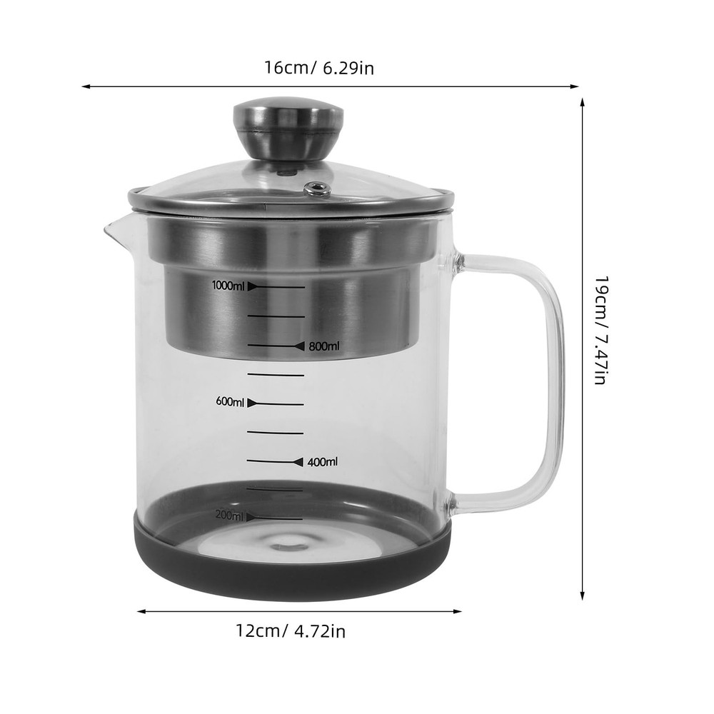 Soy Milk Filter Pot with Fine Mesh Strainer 32Oz Glass Container for Kitchen ...