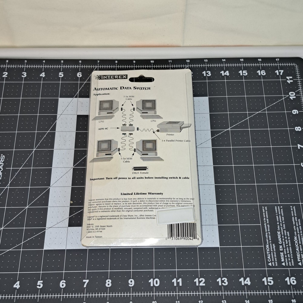 Interex Automatic Data Switch ADS-4C 4 Computers To Share 1 Parralel Printer