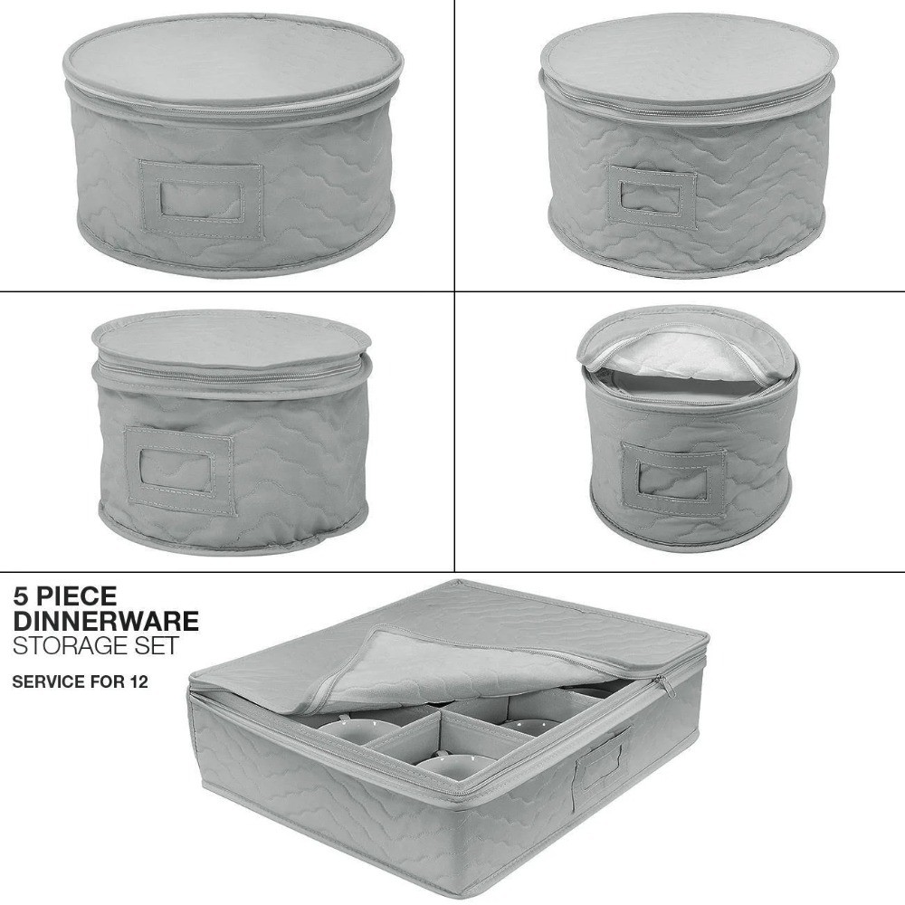 Dinnerware Storage 5-Piece Set for Protecting or Transporting China Plates