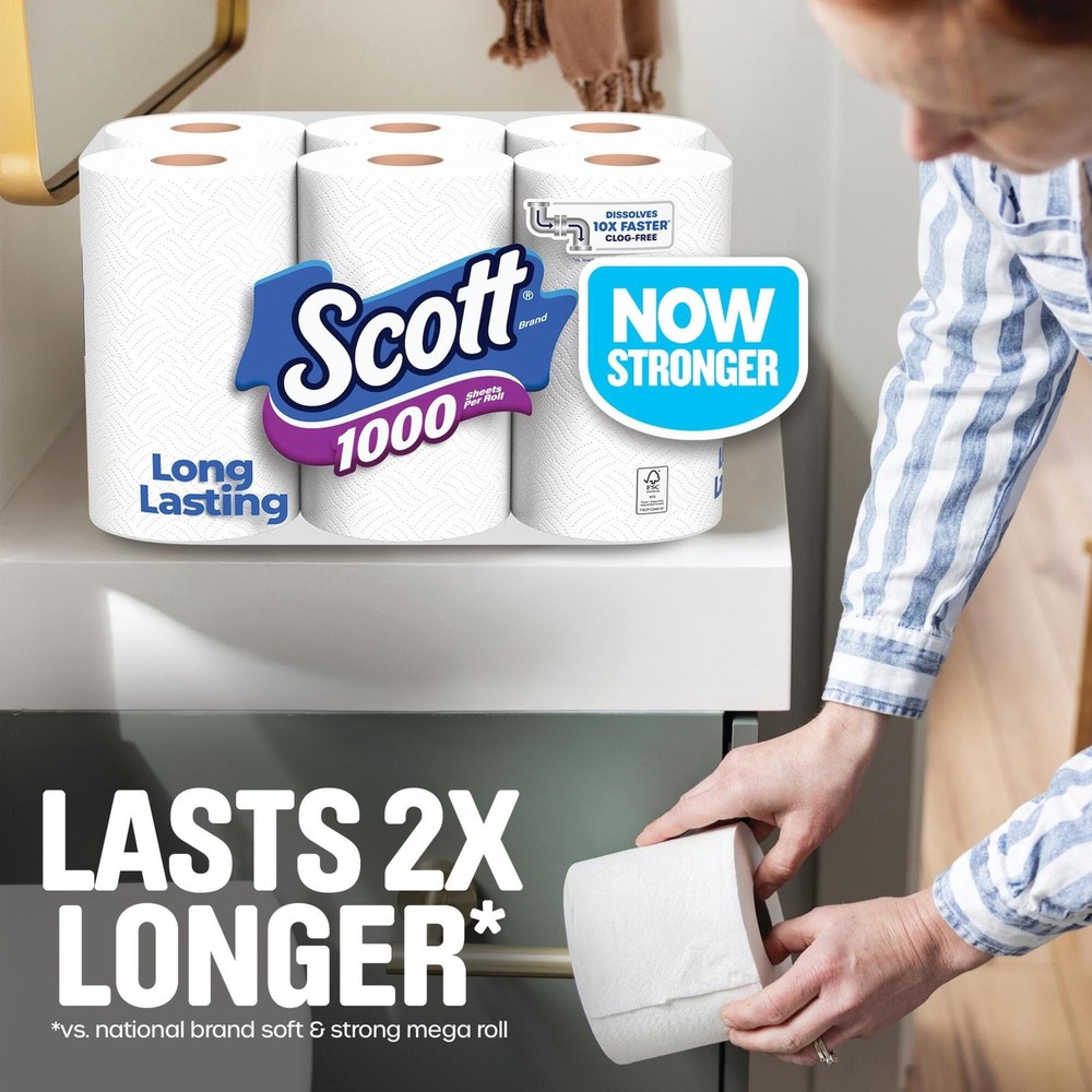 Scott 1000 Toilet Paper, 36 Rolls, 1000 Sheets Per Roll