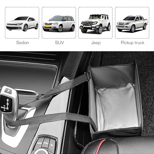 Foldable Car Trash Can, Waterproof Leakproof Hanging Auto Garbage Can, Large